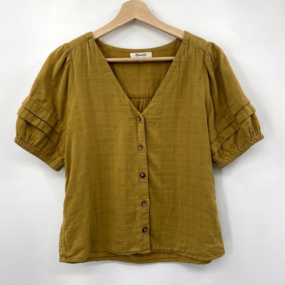 Madewell Yellow Button Down Blouse - image 2